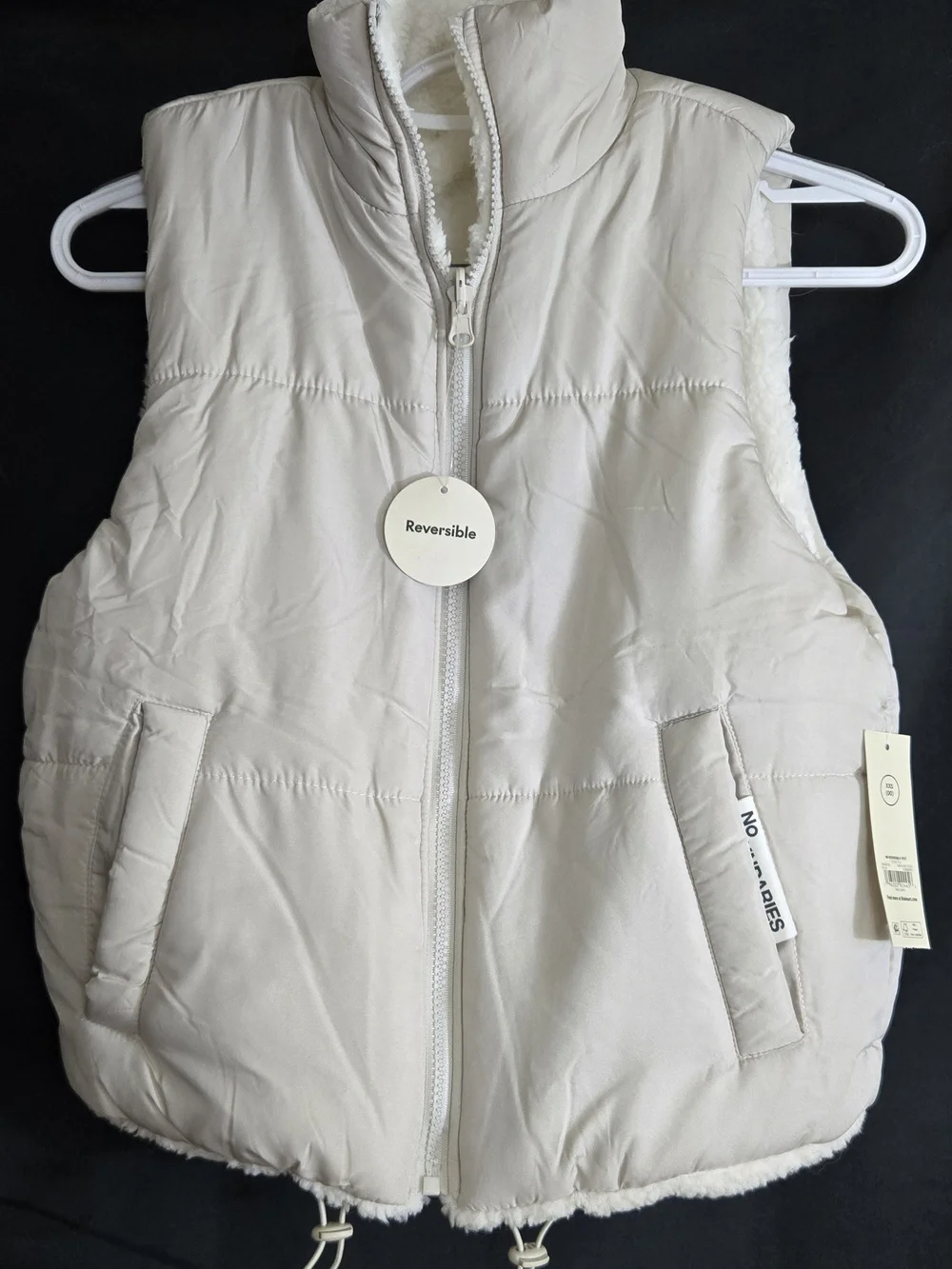 Reversible Cream Puffer Vest - Women #549